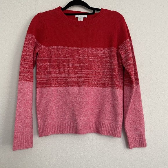 cupcakes & cashmere Sweaters - Cupcakes and Cashmere Womens Sweater Red and Pink Colorblock Extra Small